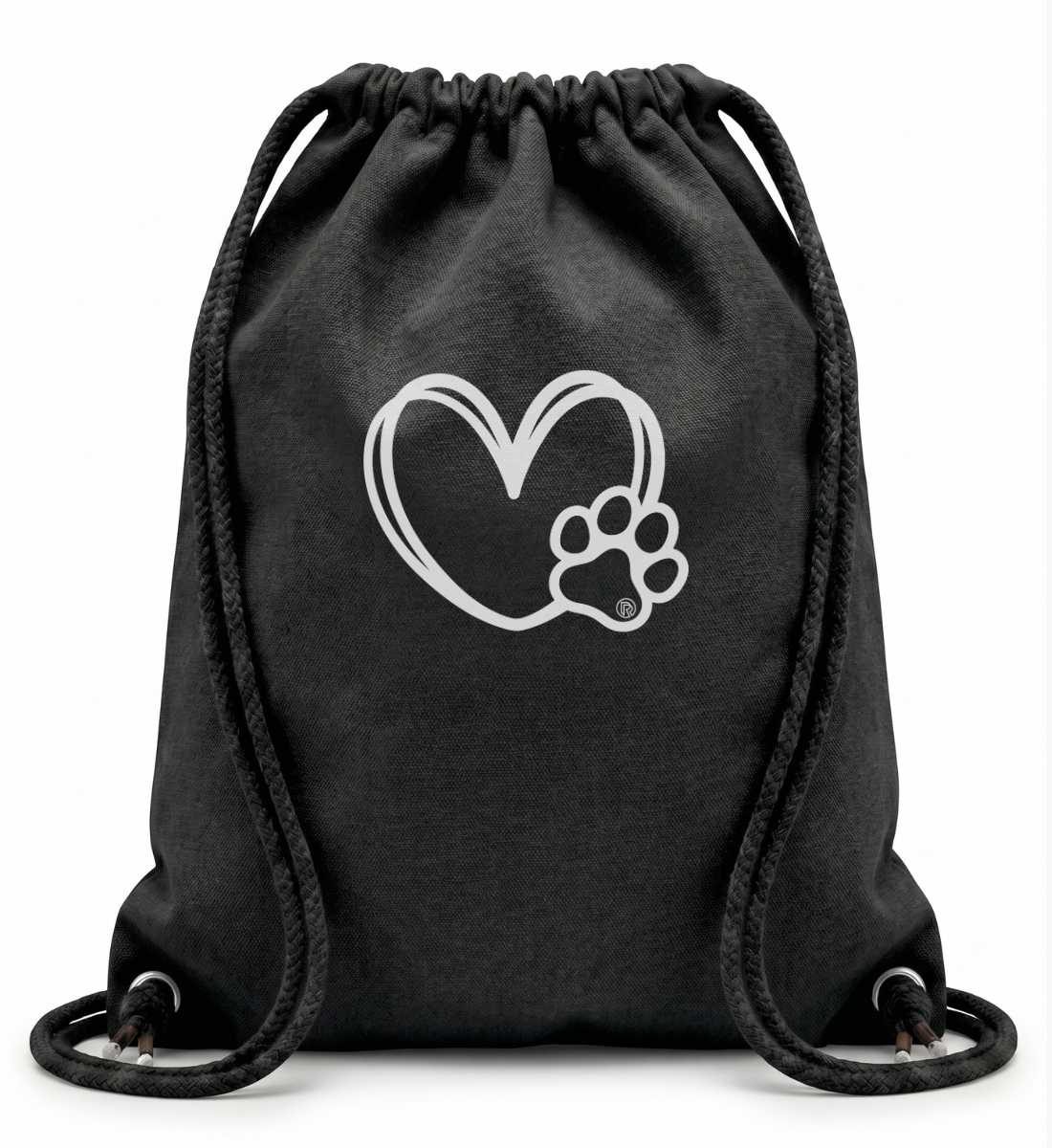 Hundverliebt | Baumwoll Gymsac in Black von Rad&Rucksack