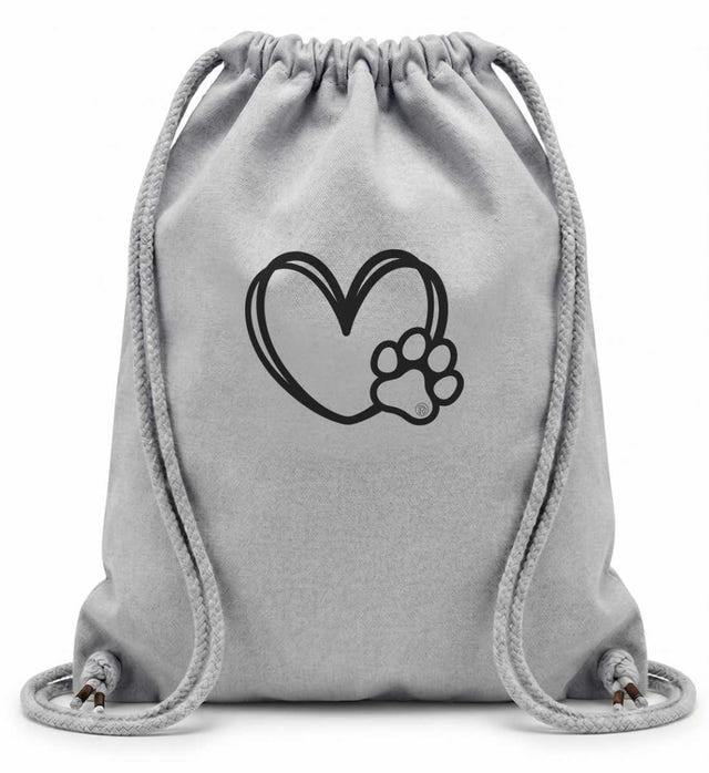 Hundverliebt Baumwoll-Gymsac in Grau-Melange (Heather Grey) – Produktbild (100% Baumwolle, 12 L) von Rad&Rucksack