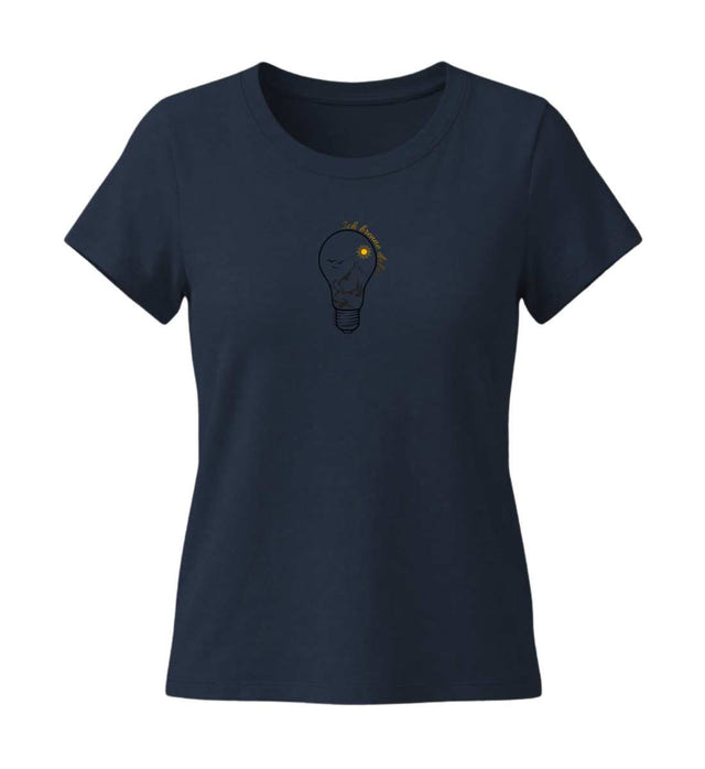 Ich Brenne Dafür T-Shirt Damen Dunkelblau (French Navy) – Produktbild (155 g/m² Bio-Baumwolle, tailliert) von Rad&Rucksack