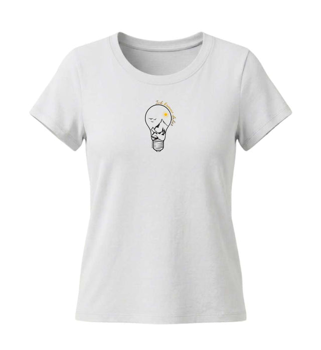 Ich Brenne Dafür Bio T-Shirt Damen Tailliert in Weiß (White) – Produktbild (155 g/m² Bio-Baumwolle, tailliert) von Rad&Rucksack