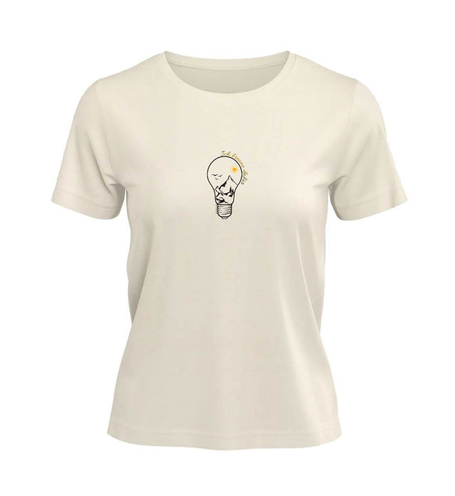 Ich Brenne Dafür T-Shirt Damen in Naturweiß (Natural Raw) – Produktbild (100% Bio-Baumwolle) von Rad&Rucksack