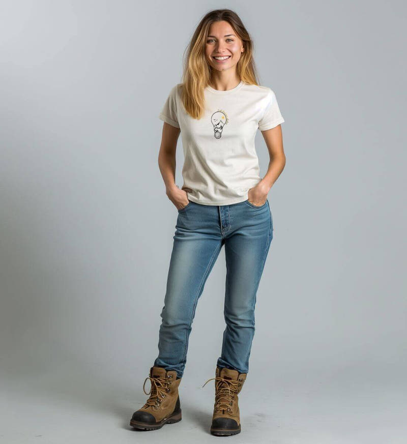Ich brenne dafür | Damen Premium Organic T-Shirt von Rad&Rucksack - am Model präsentiert