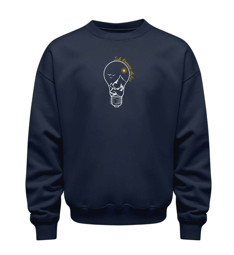 Ich Brenne Dafür Pullover in Dunkelblau (French Navy) – Produktbild (350 g/m² Bio-Baumwolle) von Rad&Rucksack