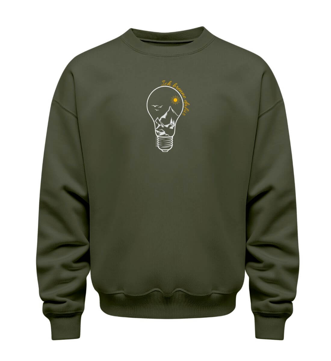 Ich brenne dafür | Unisex Organic Pullover in Khaki von Shirtee