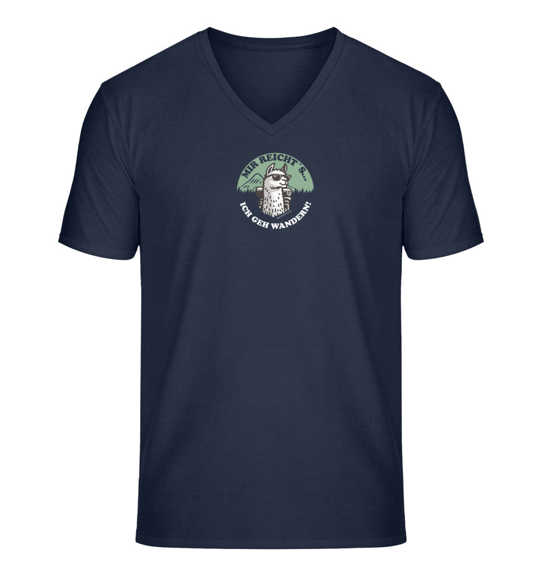 Ich geh wandern | Herren V-Neck Premium Organic T-Shirt in French Navy von Rad&Rucksack