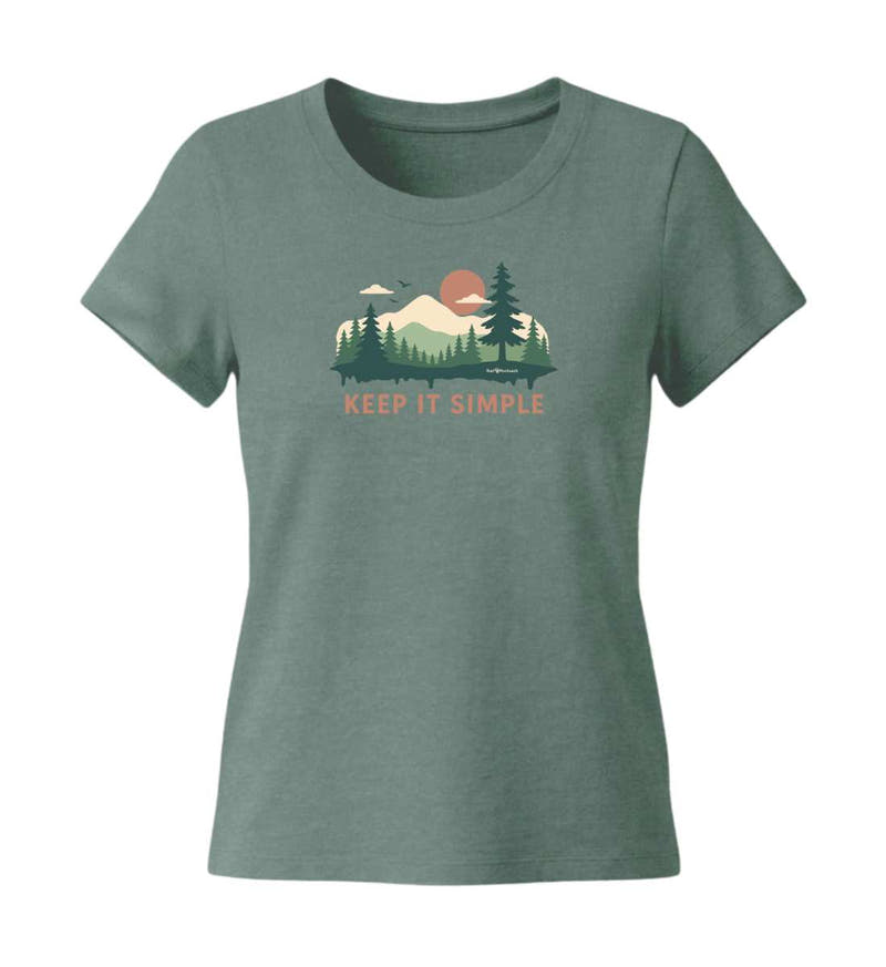 Keep it Simple | Damen Premium Organic T-Shirt (Fitted) in Green Bay von Rad&Rucksack