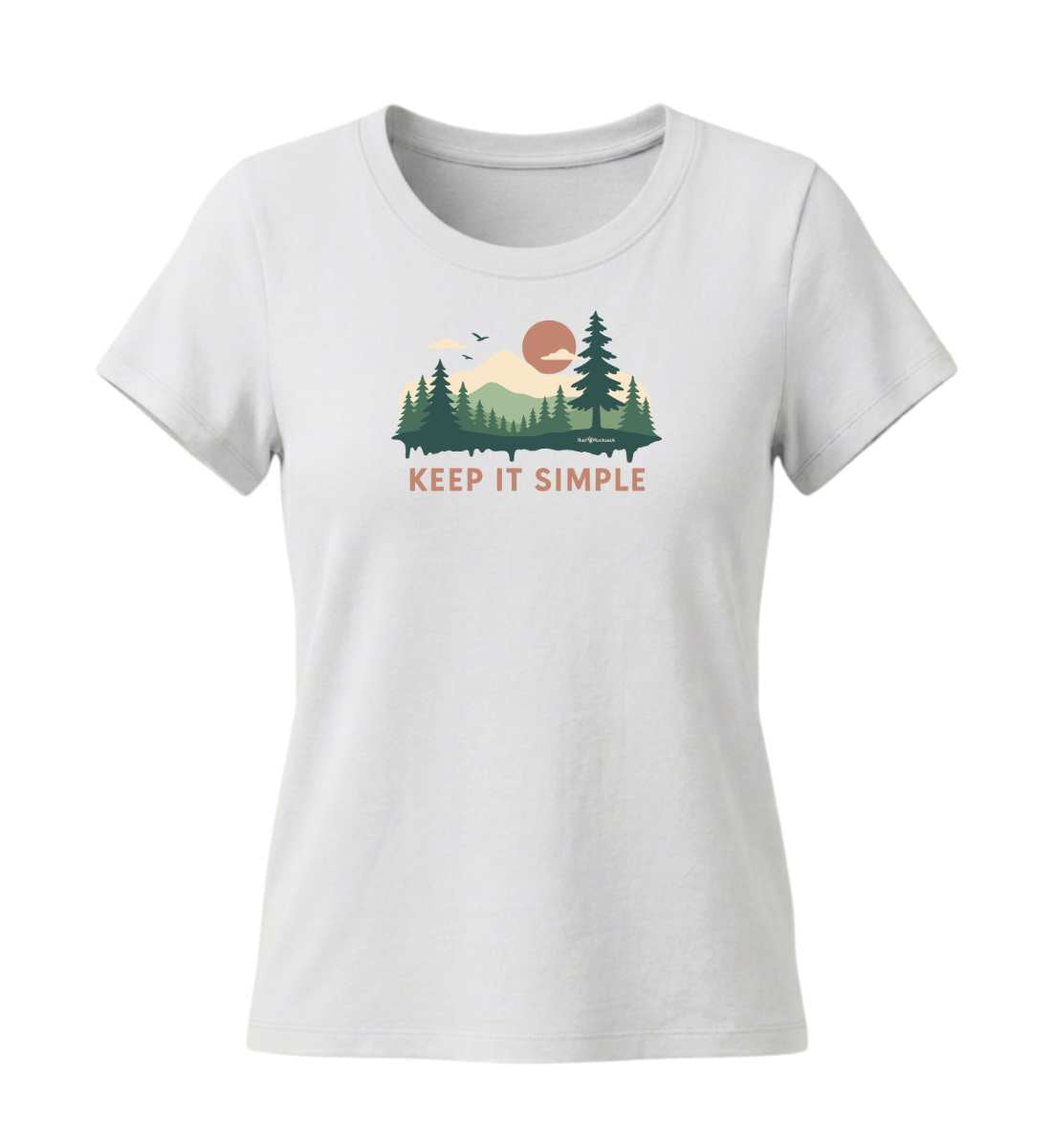 Keep it Simple | Damen Premium Organic T-Shirt (Fitted) in White von Rad&Rucksack