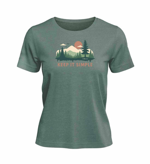 Keep It Simple T-Shirt Damen Meeresgrün (Green Bay) – Produktbild (100% Bio-Baumwolle) von Rad&Rucksack
