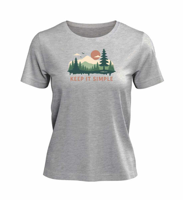 Keep It Simple T-Shirt Damen Grau-Melange (Heather Grey) – Produktbild (100% Bio-Baumwolle) von Rad&Rucksack