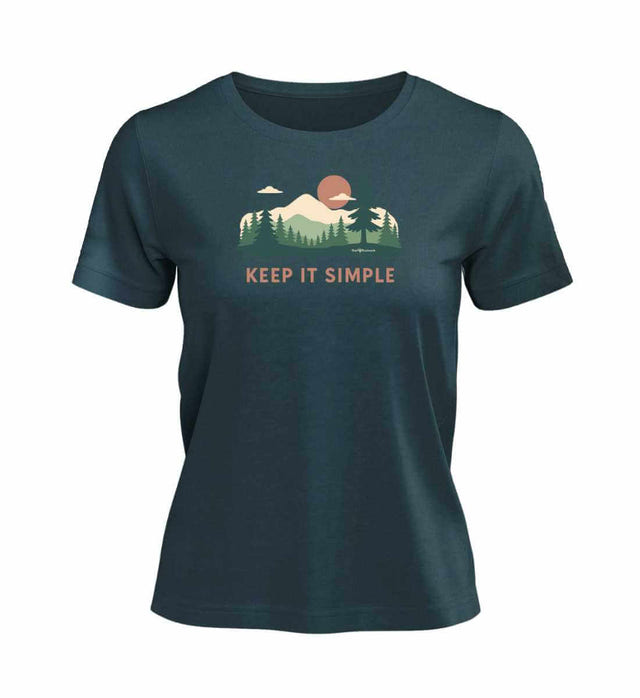 Keep It Simple T-Shirt Damen Blaugrün (Stargazer) – Produktbild (100% Bio-Baumwolle) von Rad&Rucksack