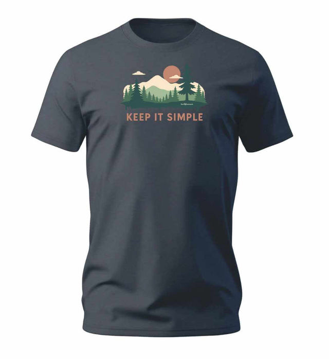 Keep It Simple T-Shirt Herren Blaugrau (India Ink Grey) – Produktbild (100% Bio-Baumwolle) von Rad&Rucksack