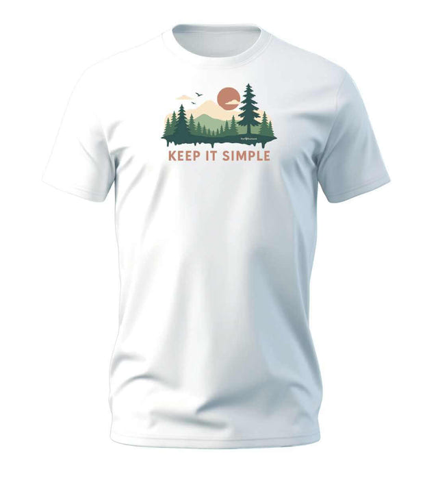 Outdoor T-Shirt Keep It Simple Herren in Weiß (White) – Produktbild (100% Bio-Baumwolle) von Rad&Rucksack