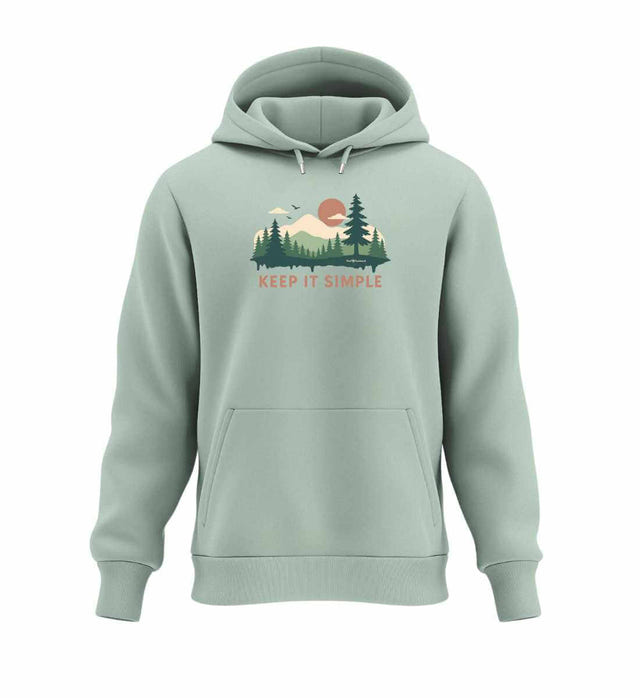 Keep It Simple Kapuzenpullover in Salbeigrün (Aloe) – Produktbild (350 g/m² Bio-Baumwolle) von Rad&Rucksack