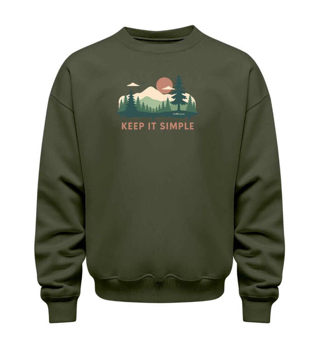 Keep It Simple Sweatshirt in Olivgrün (Khaki) – Produktbild (350 g/m² Bio-Baumwolle) von Rad&Rucksack