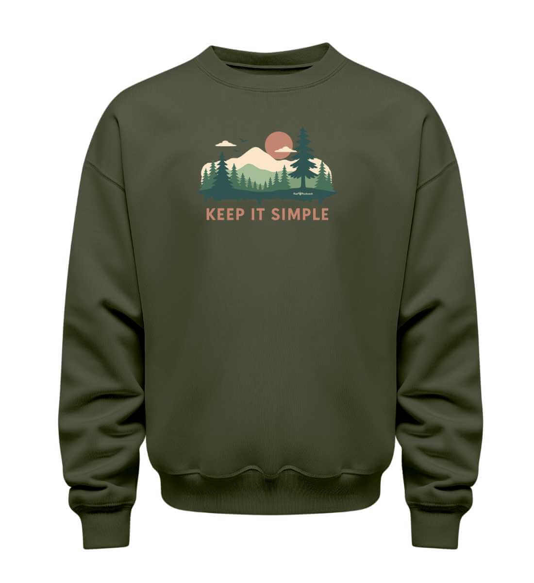 Keep it Simple | Unisex Organic Pullover in Khaki von Rad&Rucksack