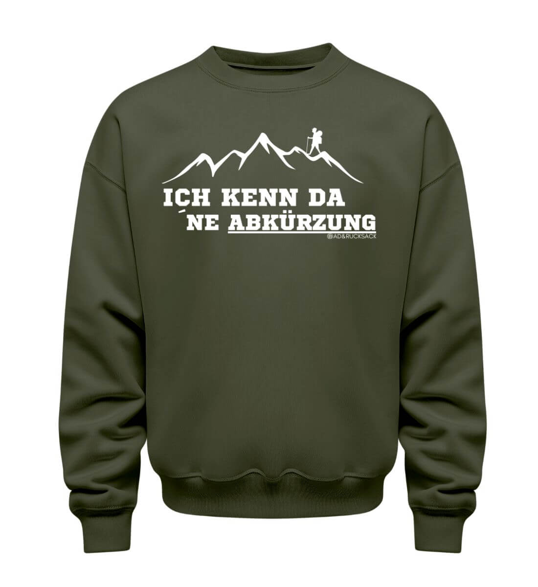 Kenn da ne Abkürzung | Unisex Organic Pullover in Khaki von Rad&Rucksack