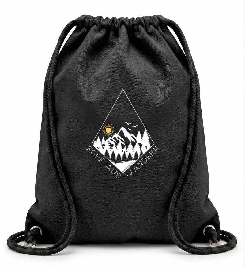 Kopf aus | Baumwoll Gymsac in Black von Rad&Rucksack