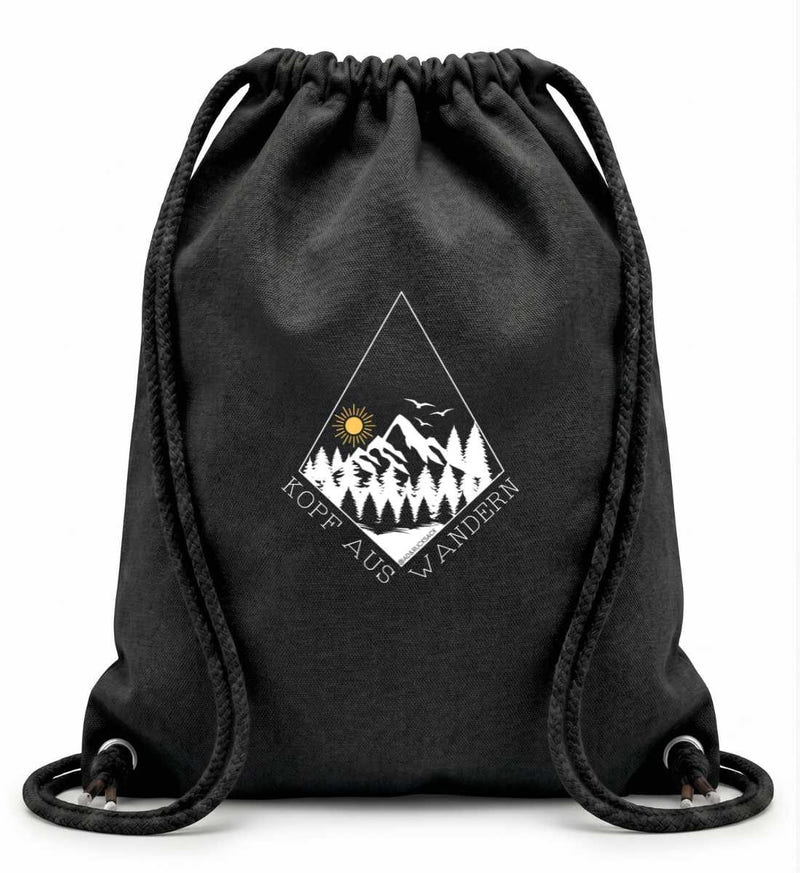 Kopf aus Baumwoll-Gymsac in Schwarz (Black) – Produktbild (100% Baumwolle, 12 L) von Rad&Rucksack