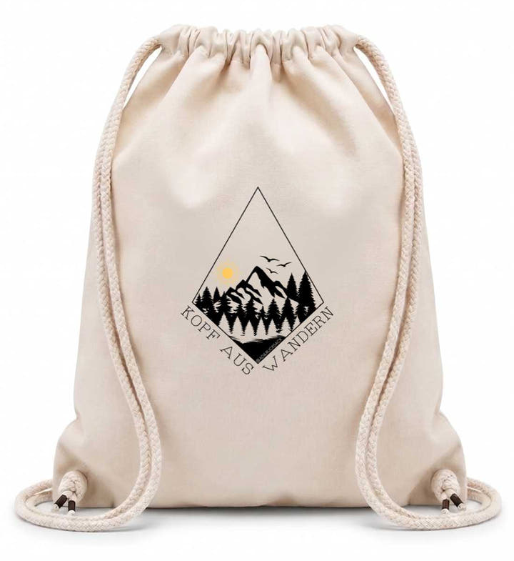 Baumwollrucksack Kopf aus in Naturweiß (Natural) – Produktbild (100% Baumwolle, 12 L) von Rad&Rucksack
