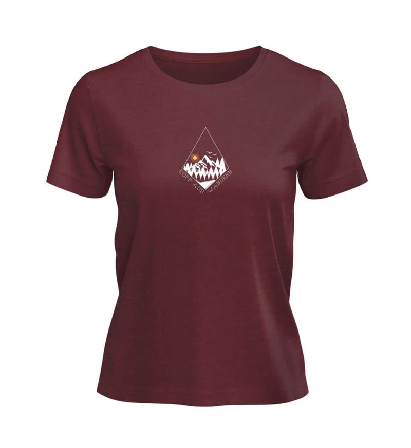 Kopf aus | Damen Premium Organic T-Shirt in Burgundy von Rad&Rucksack