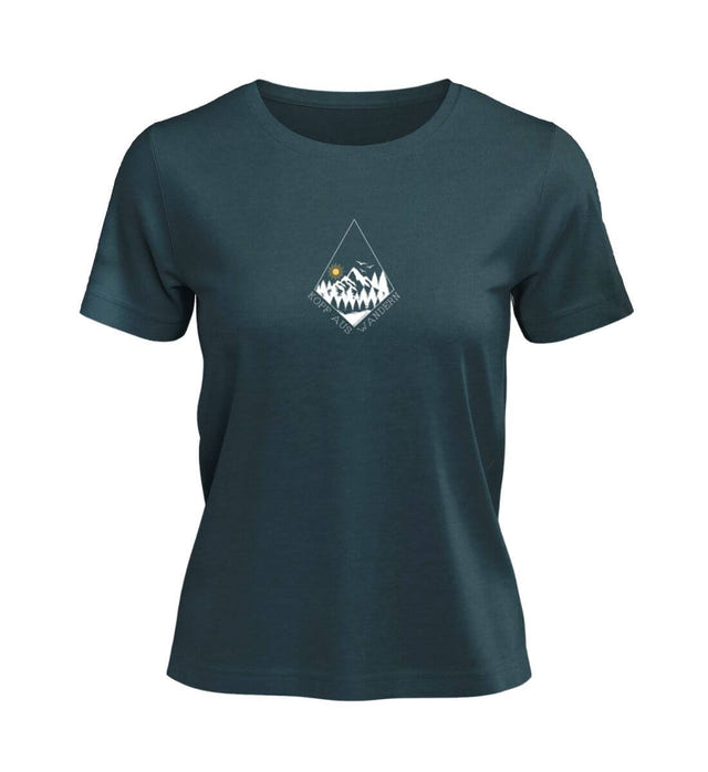 Outdoor T-Shirt Kopf aus Damen in Blaugrün (Stargazer) – Produktbild (100% Bio-Baumwolle) von Rad&Rucksack