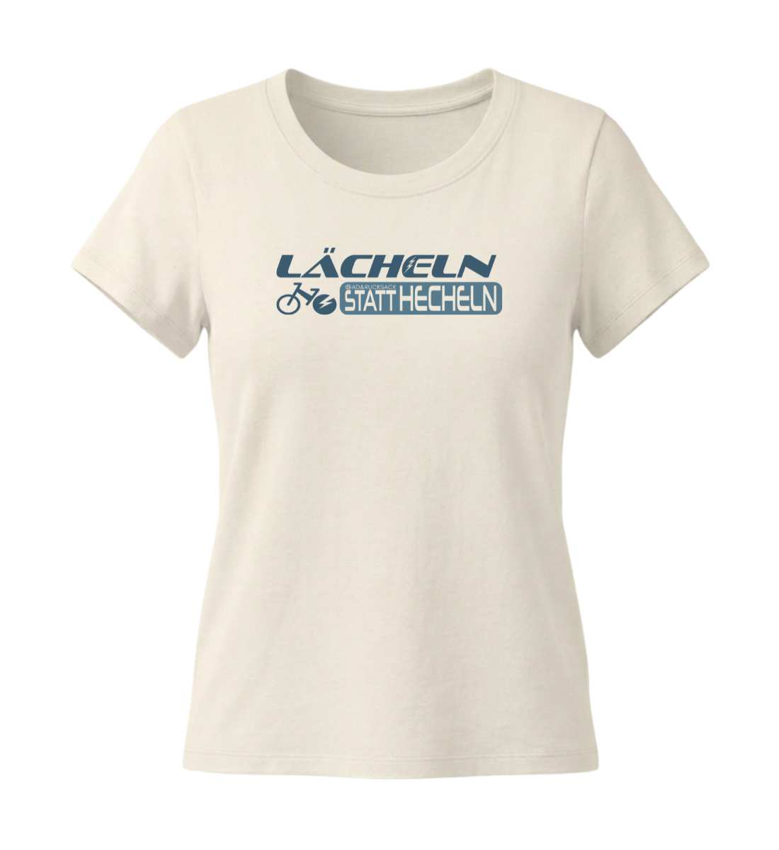 Lächeln statt hecheln | Damen Premium Organic T-Shirt (Fitted) in Natural Raw von Rad&Rucksack