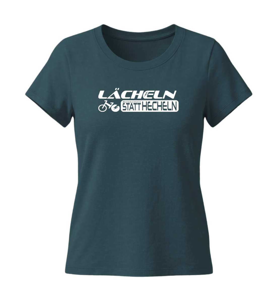 Lächeln statt hecheln | Damen Premium Organic T-Shirt (Fitted) in Stargazer von Rad&Rucksack