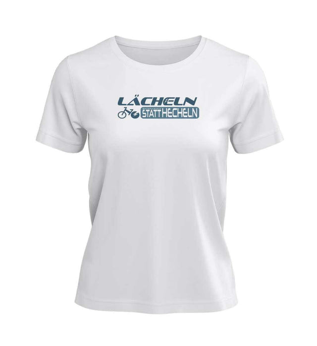 Outdoor T-Shirt Lächeln Statt Hecheln Damen in Weiß (White) – Produktbild (100% Bio-Baumwolle) von Rad&Rucksack