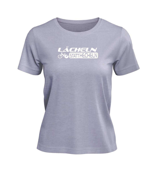 Nachhaltiges Lächeln Statt Hecheln T-Shirt Damen aus Bio-Baumwolle – Produktbild (180 g/m² Fair & Vegan) von Rad&Rucksack