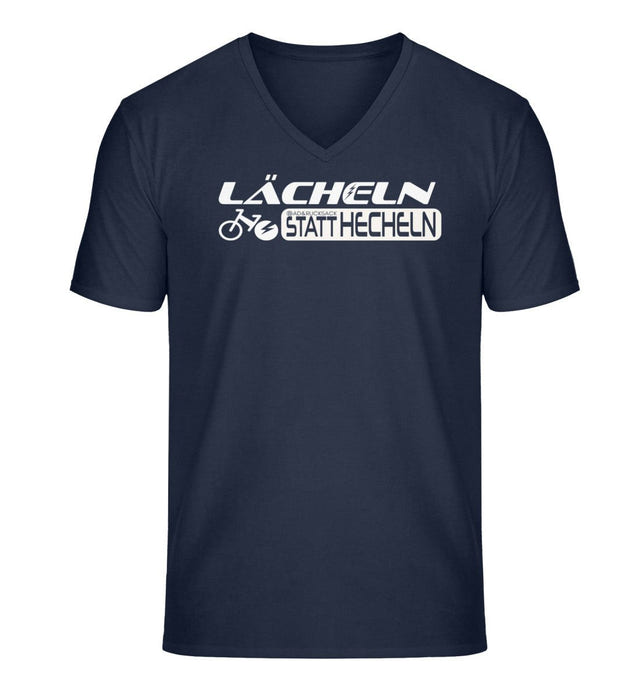 Lächeln Statt Hecheln T-Shirt Herren Dunkelblau (French Navy) – Produktbild (100% Bio-Baumwolle) von Rad&Rucksack