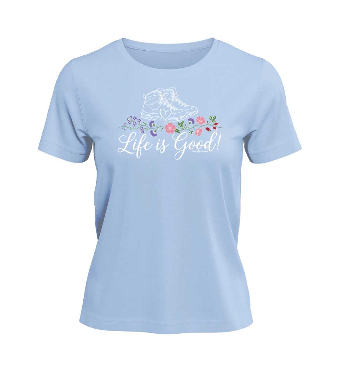 Life is Good | Damen Premium Organic T-Shirt in Blue Soul von Rad&Rucksack