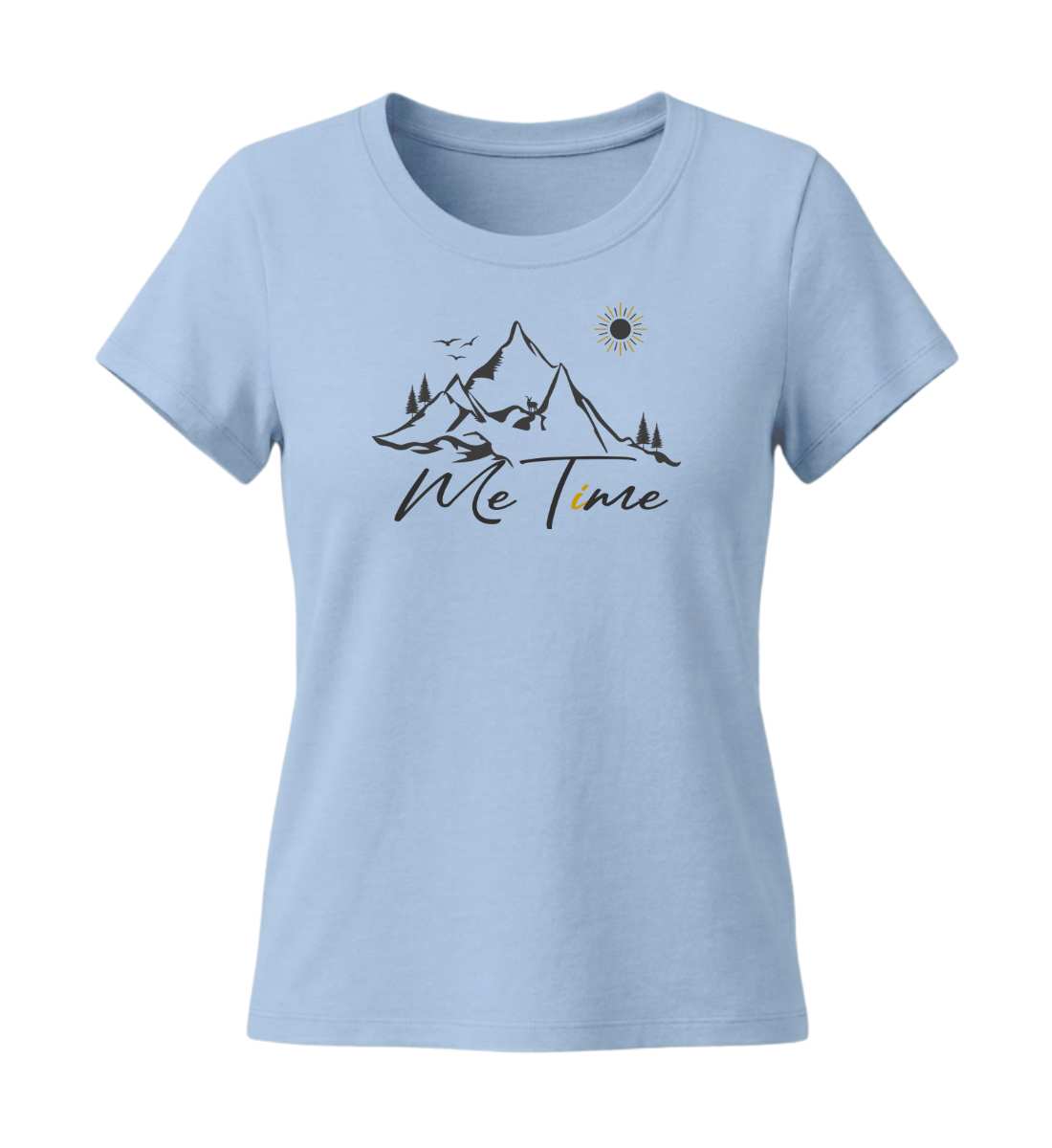 Me Time | Damen Premium Organic T-Shirt (Fitted) in Blue Soul von Rad&Rucksack