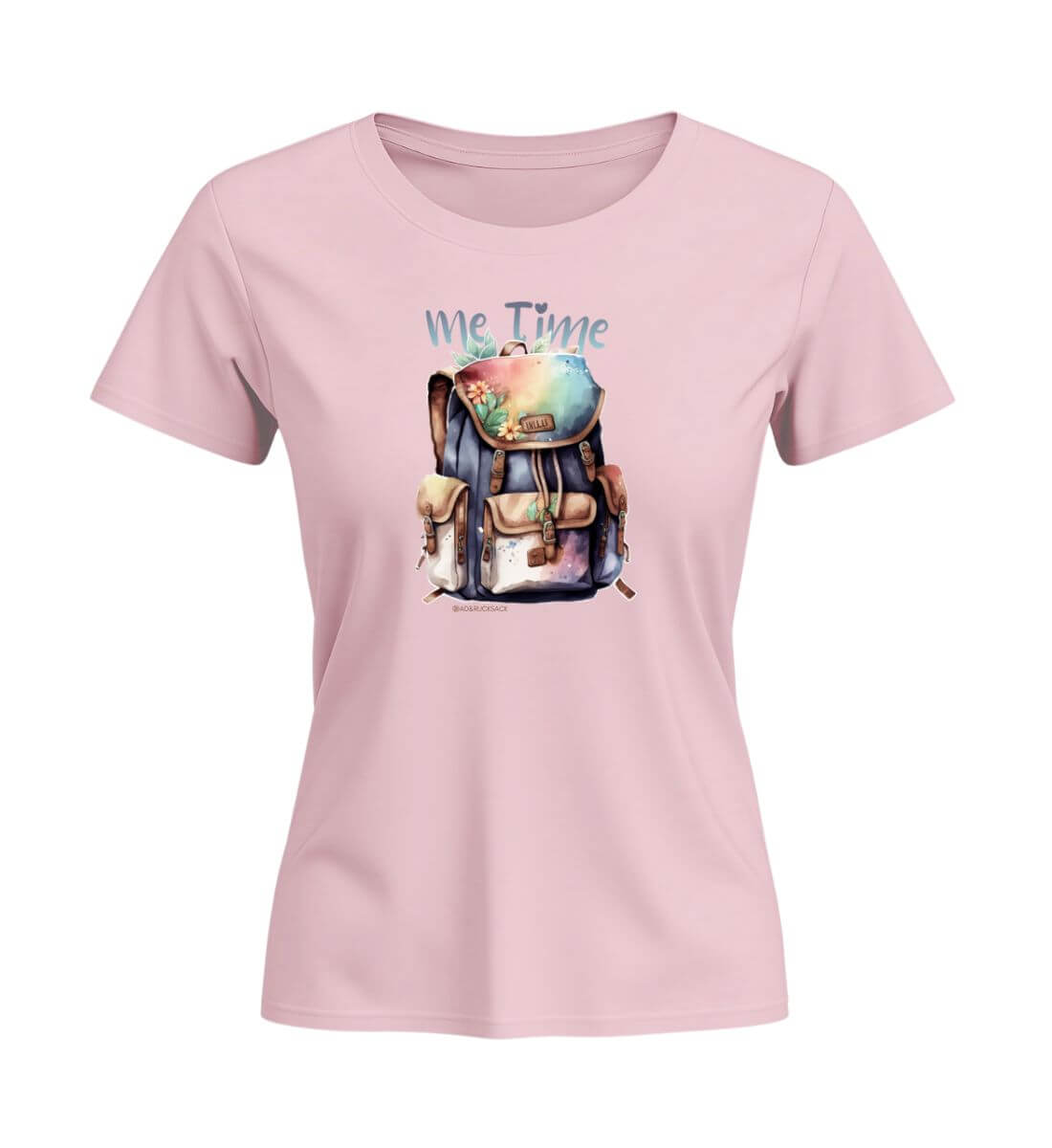 Me Time Wandern | Damen Premium Organic T-Shirt (Fitted) in Cotton Pink von Rad&Rucksack