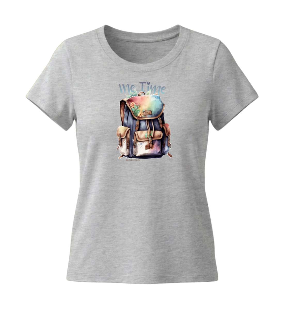 Me Time Wandern | Damen Premium Organic T-Shirt (Fitted) in Heather Grey von Rad&Rucksack