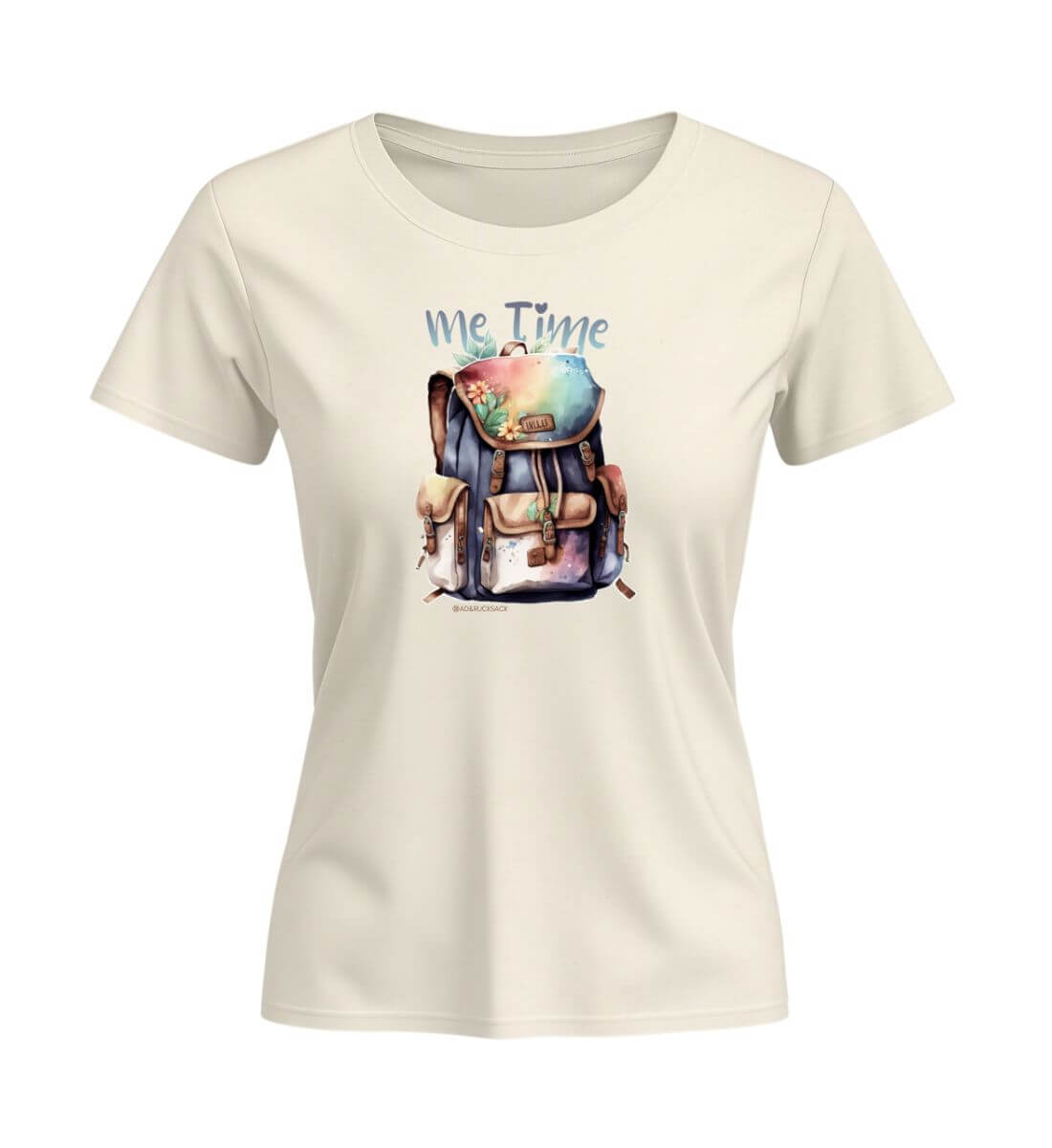 Me Time Wandern | Damen Premium Organic T-Shirt (Fitted) in Natural Raw von Rad&Rucksack