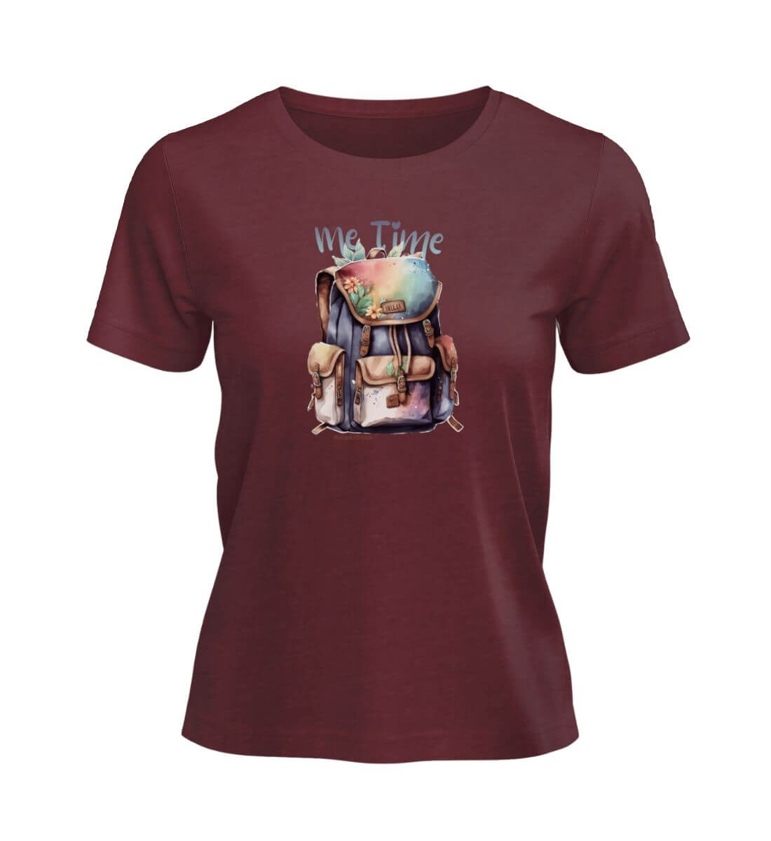 Me Time Wandern | Damen Premium Organic T-Shirt in Burgundy von Rad&Rucksack