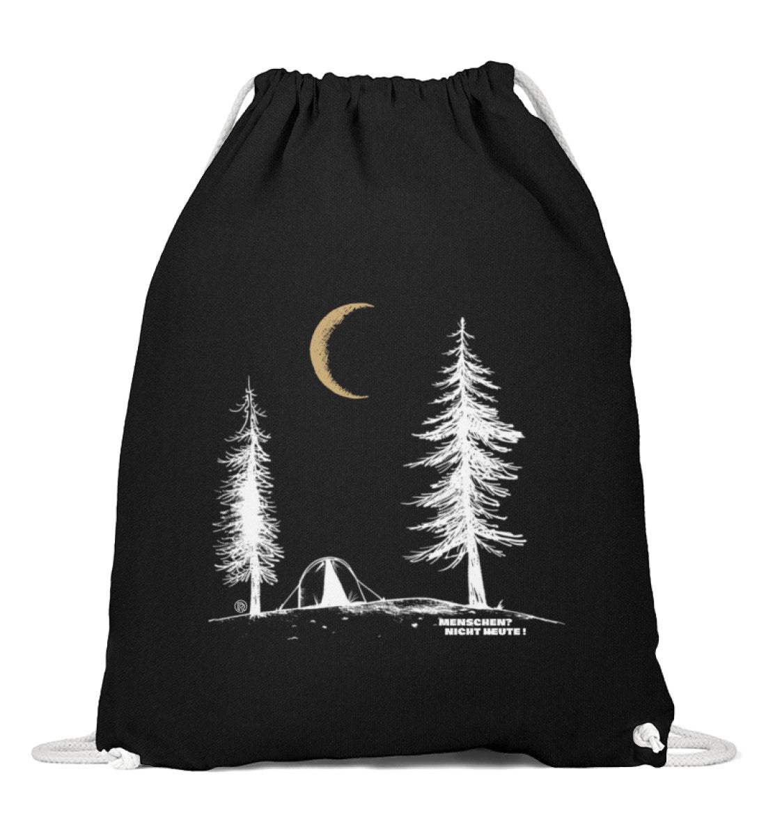 Menschen? Nicht heute! | Baumwoll Gymsac in Schwarz von Rad&Rucksack
