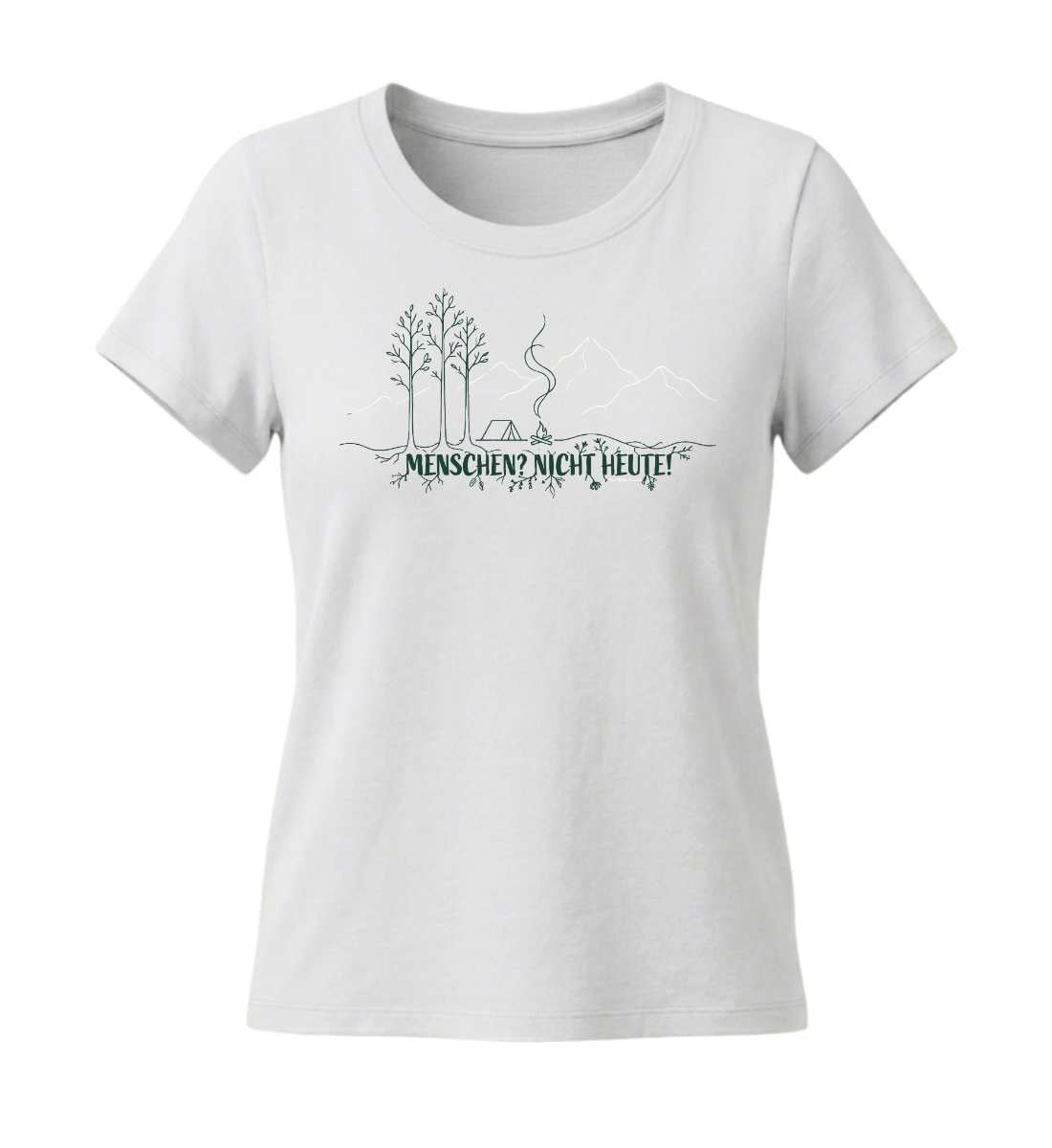 Menschen? Nicht heute! | Damen Premium Organic T-Shirt (Fitted) in White von Rad&Rucksack