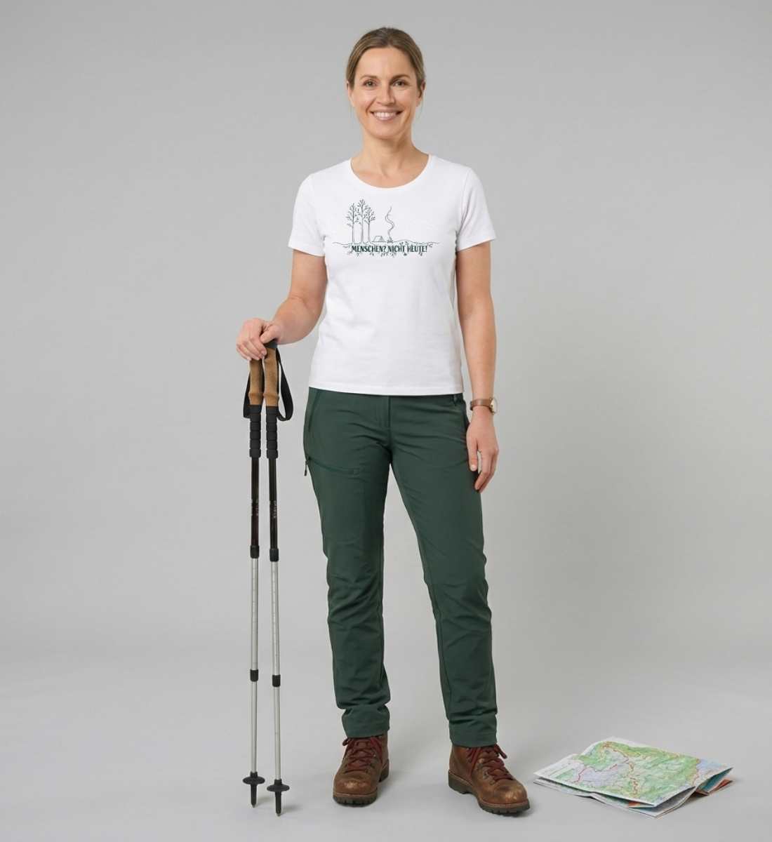 Menschen? Nicht heute! | Damen Premium Organic T-Shirt (Fitted) von Rad&Rucksack - weitere Modelansicht 2