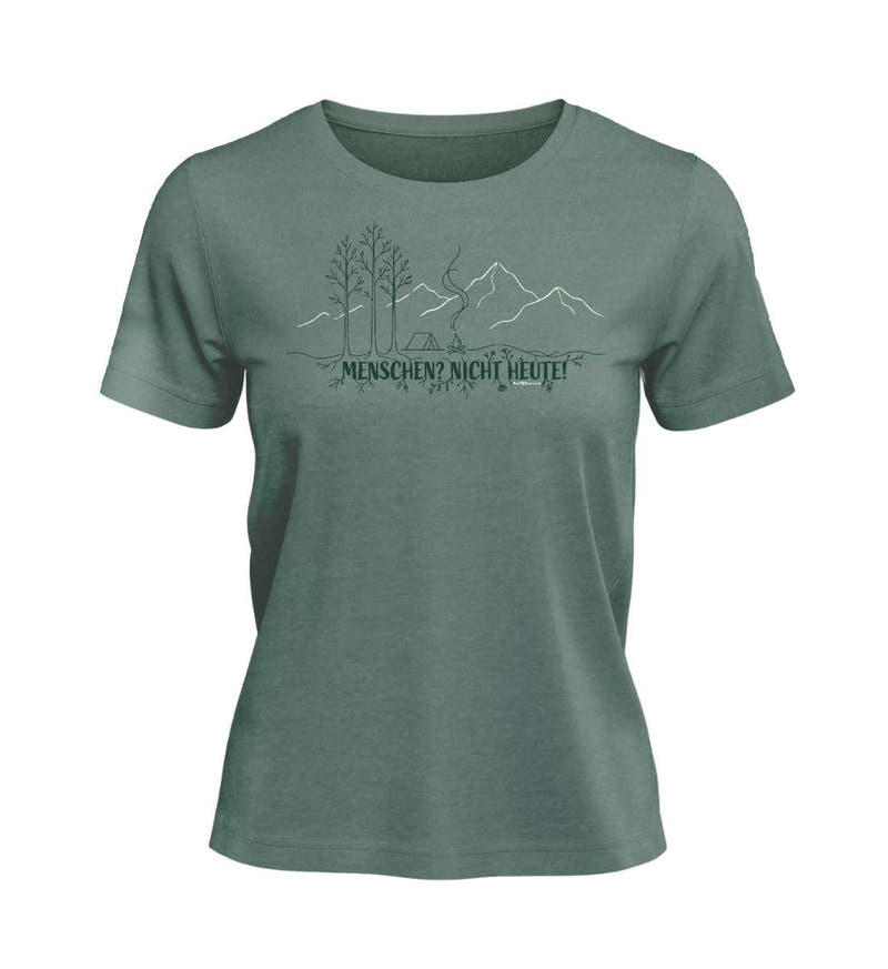 Menschen? Nicht heute! | Damen Premium Organic T-Shirt in Green Bay von Rad&Rucksack