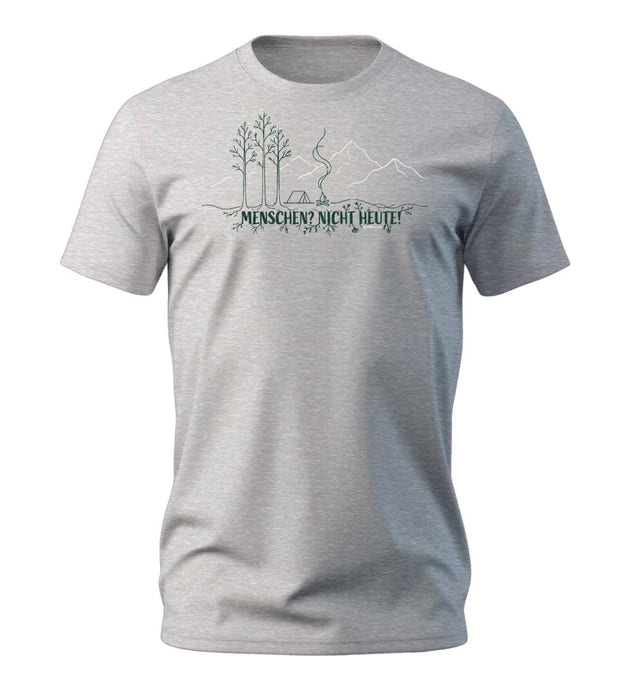 Menschen? Nicht Heute! T-Shirt Herren Grau-Melange (Heather Grey) – Produktbild (100% Bio-Baumwolle) von Rad&Rucksack