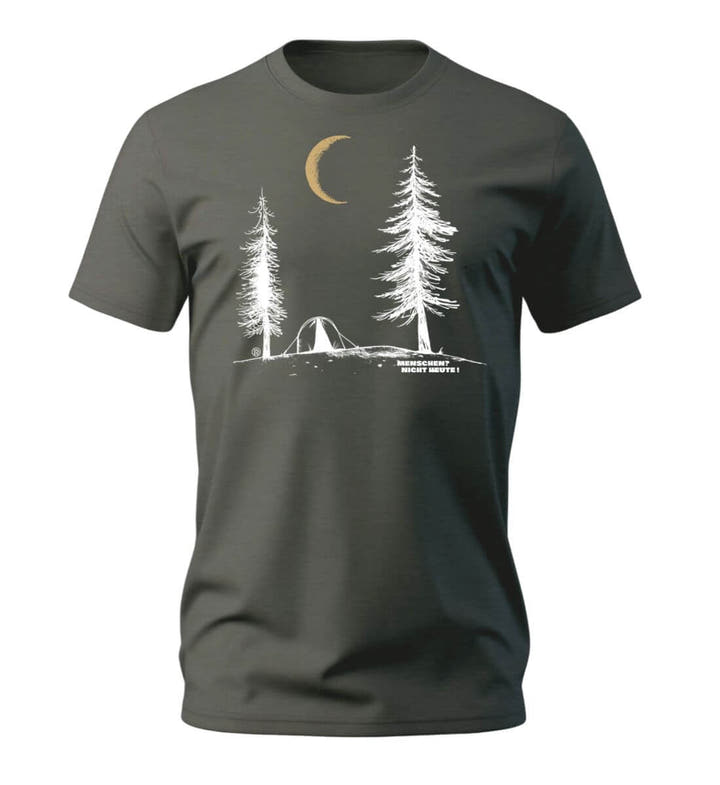 Menschen? Nicht Heute! T-Shirt Herren Olivgrün (Khaki) – Produktbild (100% Bio-Baumwolle) von Rad&Rucksack