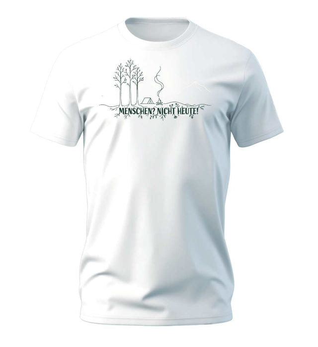 Menschen? Nicht Heute! T-Shirt Herren Weiß (White) – Produktbild (100% Bio-Baumwolle) von Rad&Rucksack