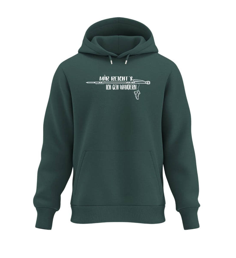 Mir reichts - ich geh wandern | Unisex Organic Hoodie in Glazed Green von Rad&Rucksack