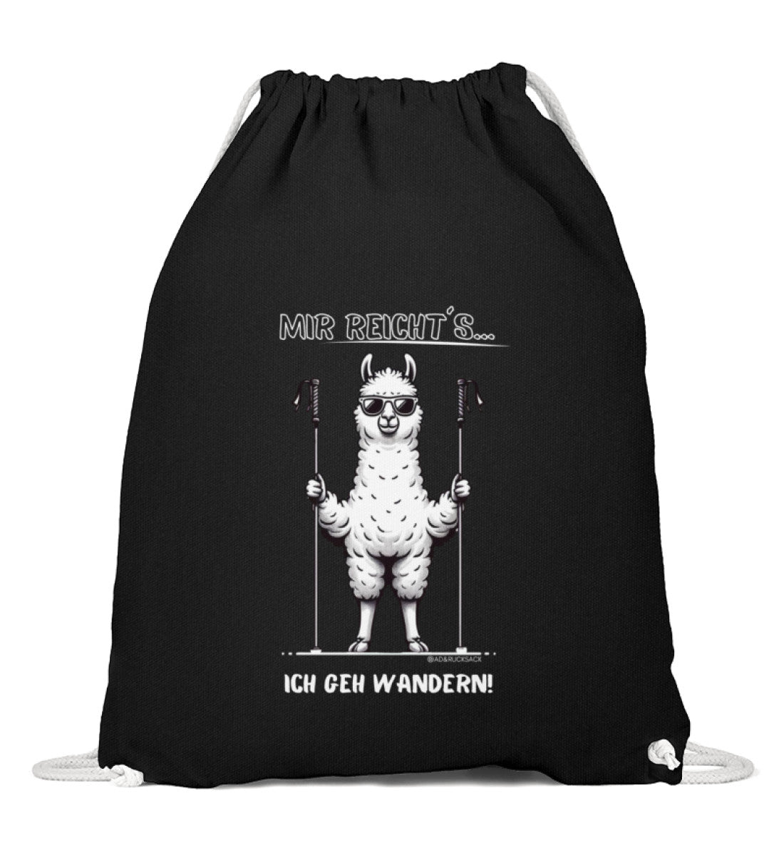 Mir reichts ich geh wandern | Baumwoll Gymsac in Schwarz von Rad&Rucksack