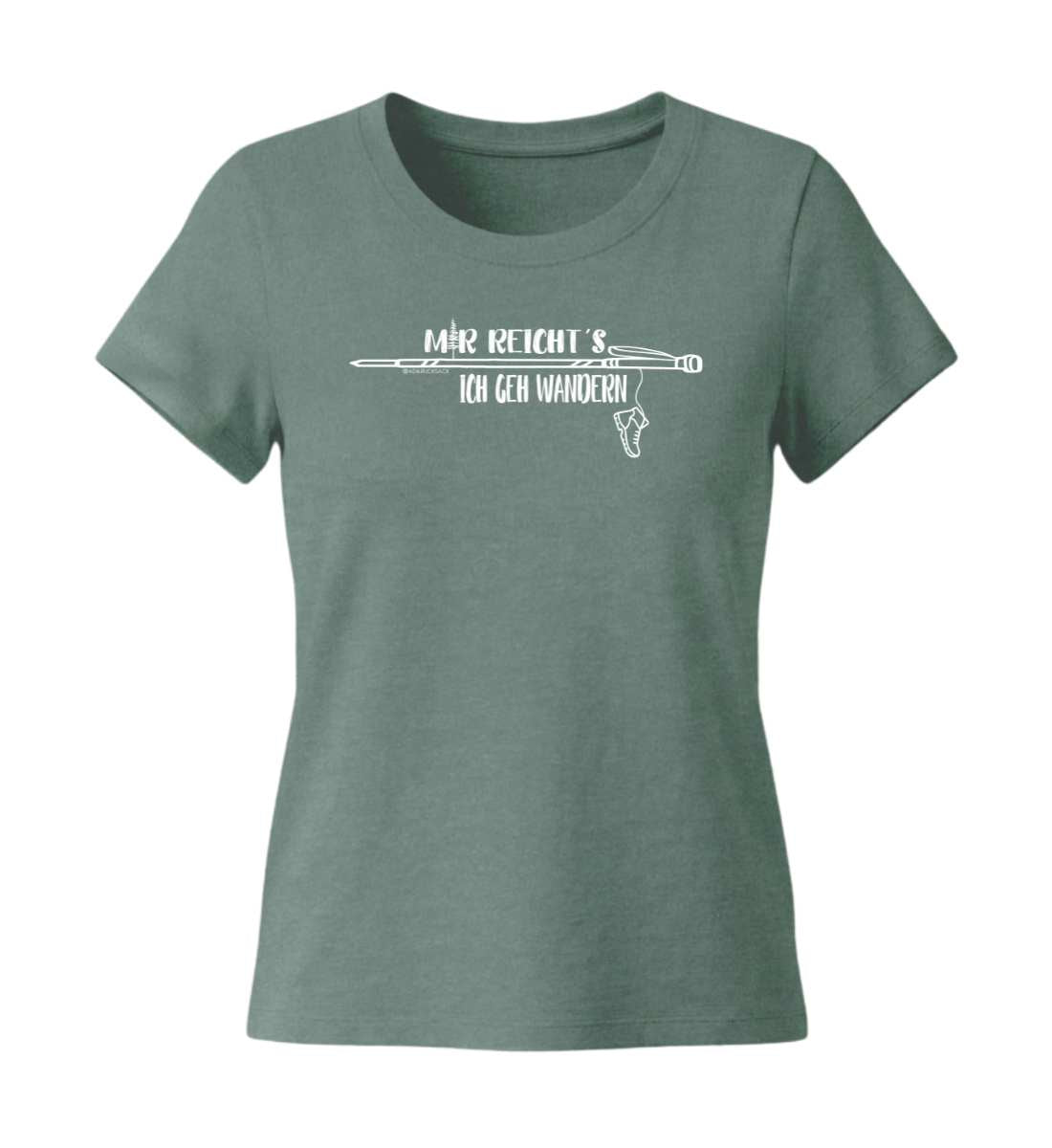 Mir reichts ich geh wandern | Damen Premium Organic T-Shirt (Fitted) in Green Bay von Rad&Rucksack