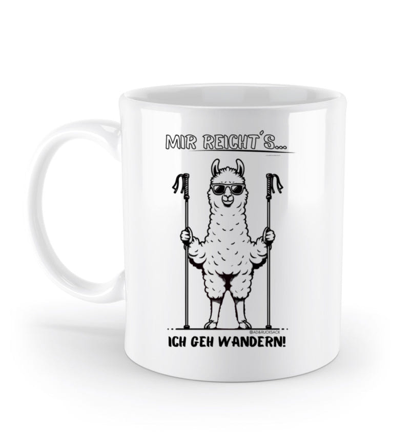 Mir Reichts Ich Geh Wandern Kaffeetasse in Weiß – Produktbild (Keramik, 330 ml) von Rad&Rucksack