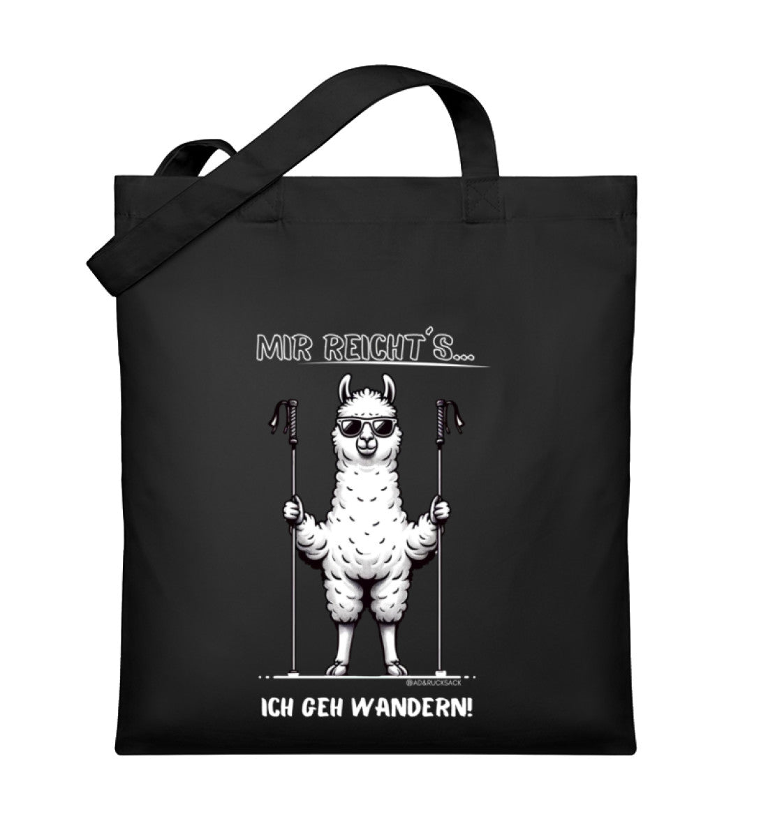 Mir reichts ich geh wandern | Organic Jutebeutel in Schwarz von Rad&Rucksack
