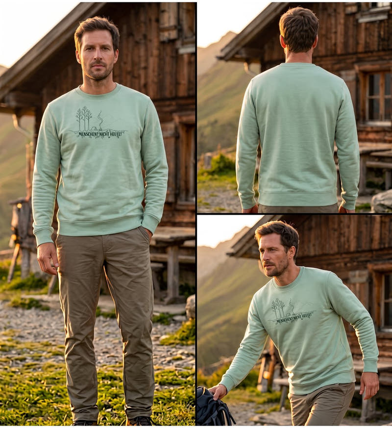 Modelbild Aloe - Menschen Nicht Heute | Unisex Organic Pullover von Rad&Rucksack