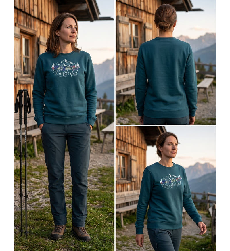 Modelbild Stargazer - Wanderful | Unisex Organic Pullover von Rad&Rucksack